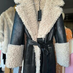 Lamarque Black and Cream Teddy Jacket